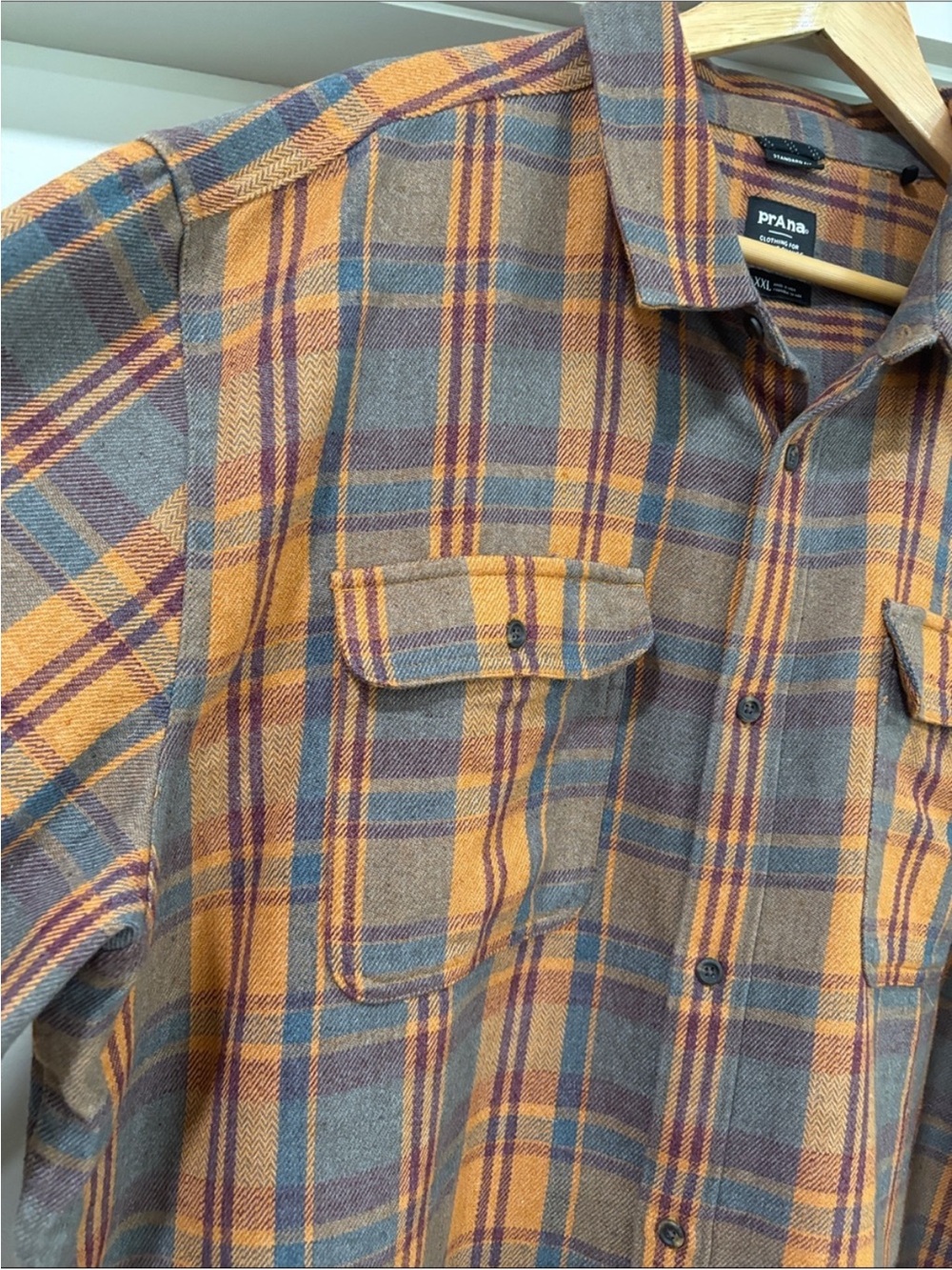 Prana Classic Plaid Standard Fit Westbrook Men’s Shirt, Size XXL - Picture 5 of 12